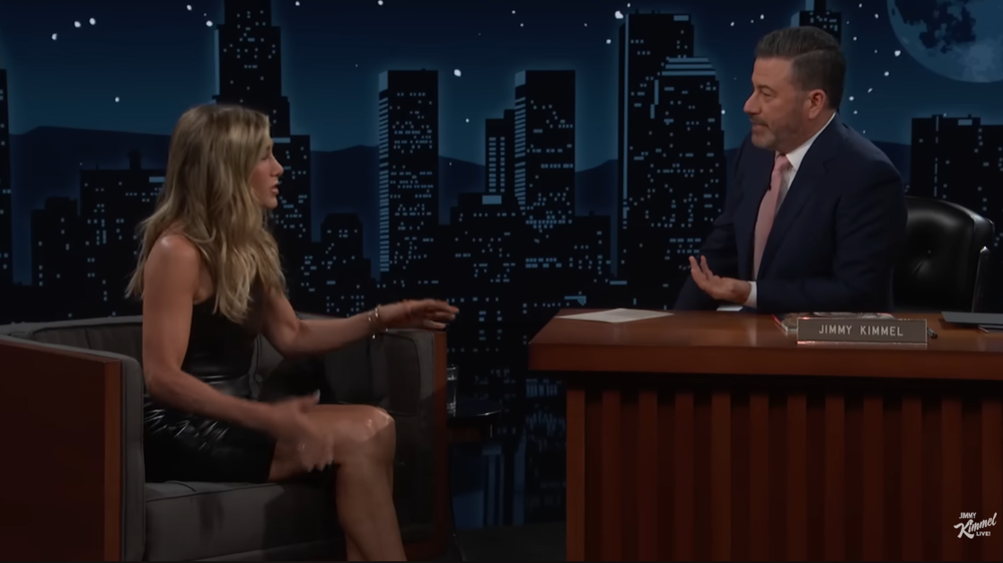 Jennifer Aniston bei "Jimmy Kimmel Live", geteilt am 3. Oktober 2024 | Quelle: YouTube.com/JimmyKimmelLive