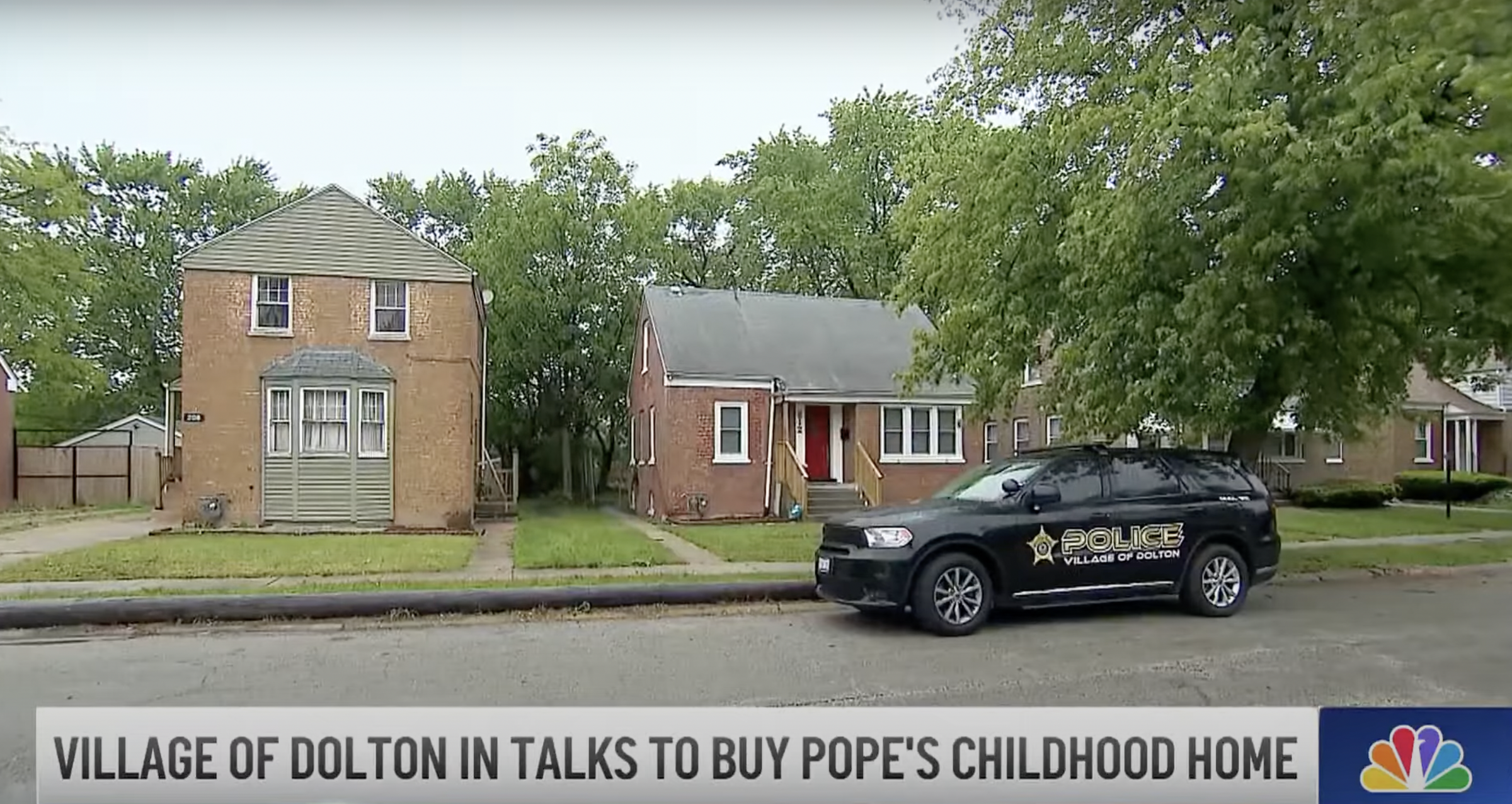 Ein Screenshot des Elternhauses von Papst Leo XIV. aus einem Video vom 23. Mai 2025. | Quelle: YouTube/NBC Chicago