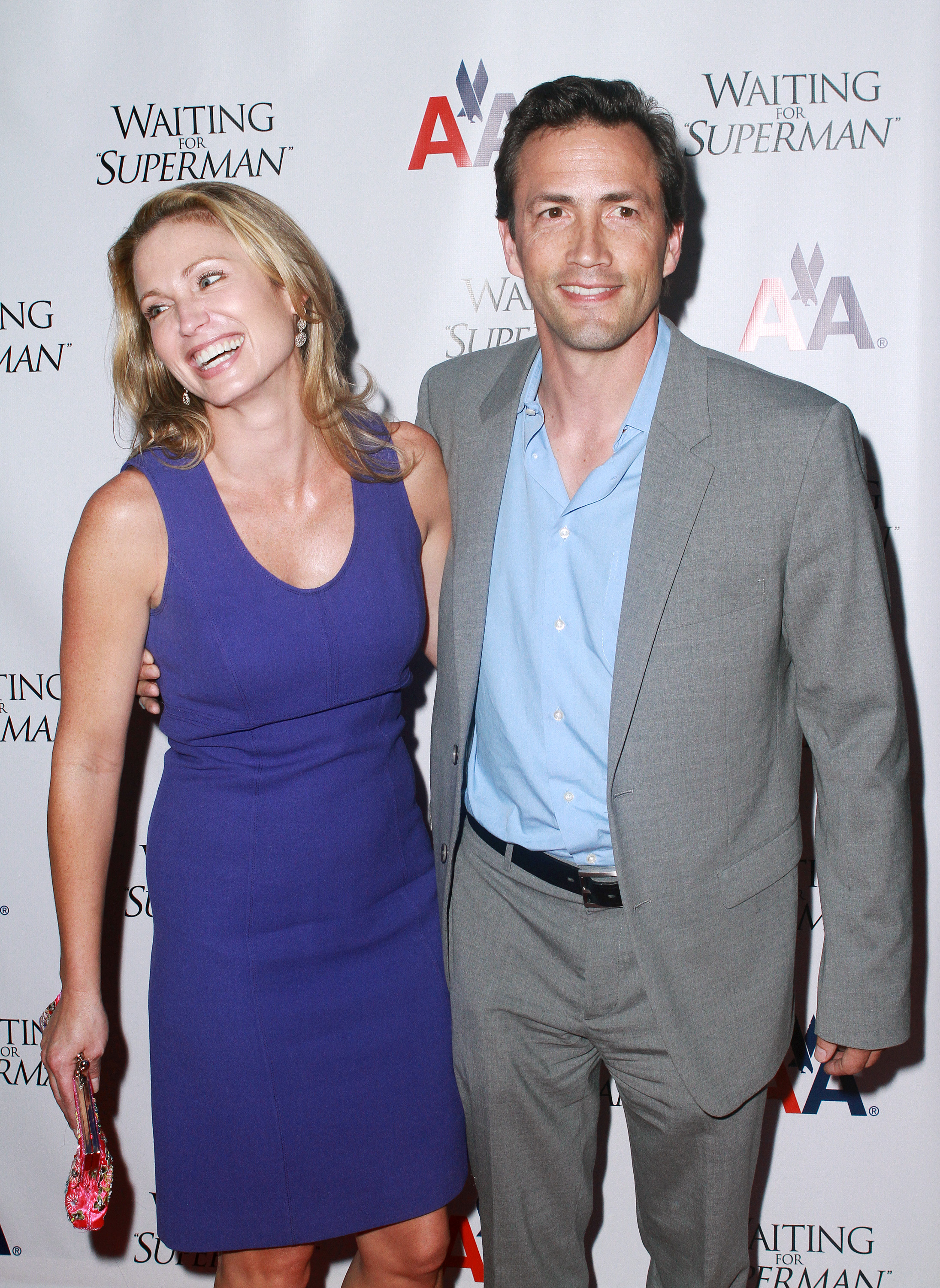 Amy Robach mit dem Schauspieler bei der "Waiting For 'Superman'"-Premiere am 22. September 2010 | Quelle: Getty Images