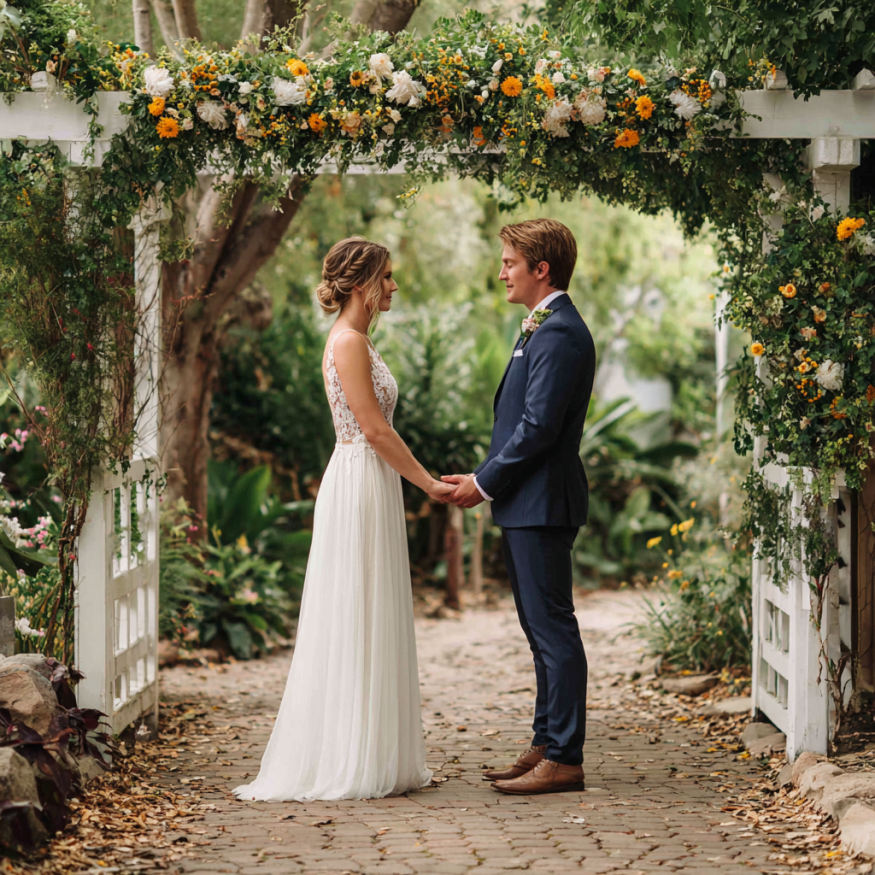 Ein Paar gibt sich das Eheversprechen | Quelle: Midjourney