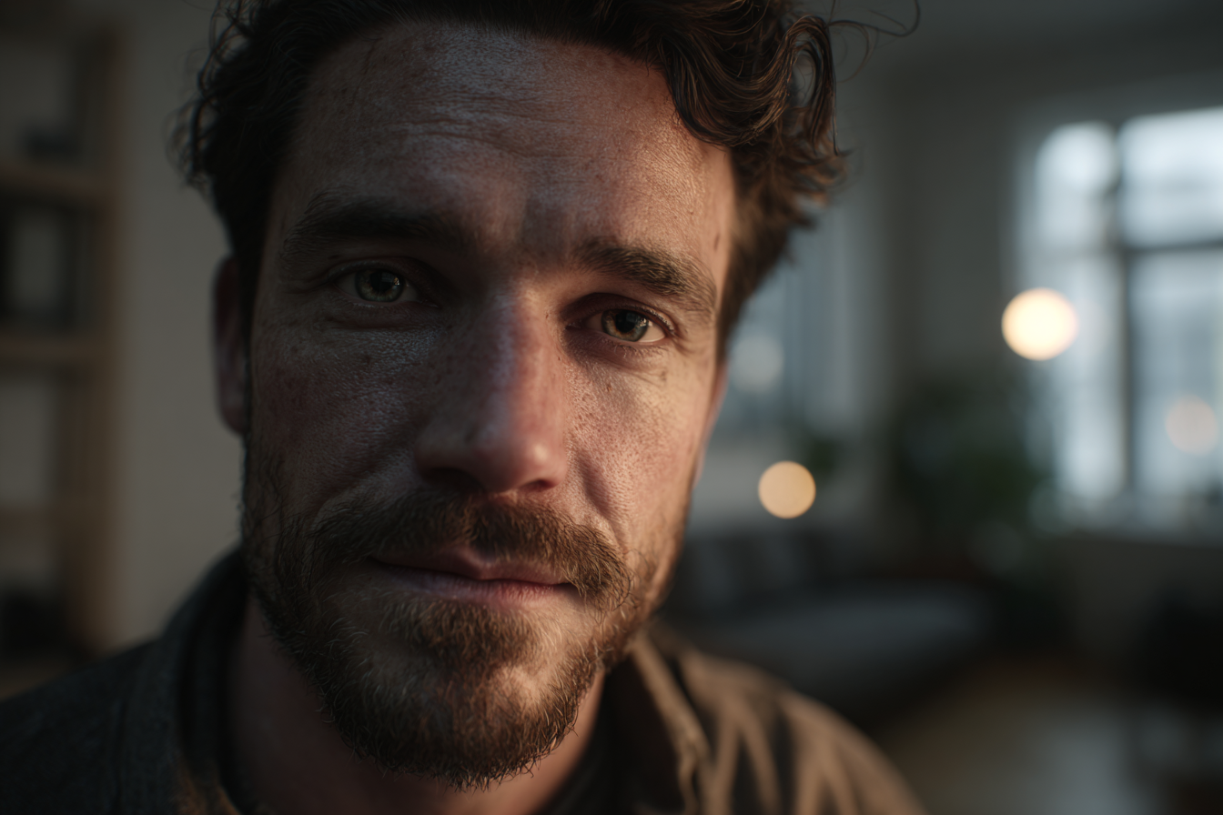 Ein Mann, der geradeaus schaut | Quelle: Midjourney