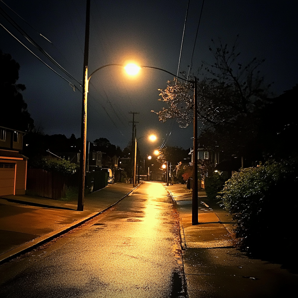 Eine Straße bei Nacht | Quelle: Midjourney