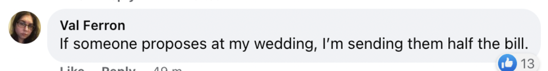 Ein Kommentar über den Heiratsantrag des Bruders eines Mannes auf seiner Hochzeit | Quelle: facebook.com/boredpanda/