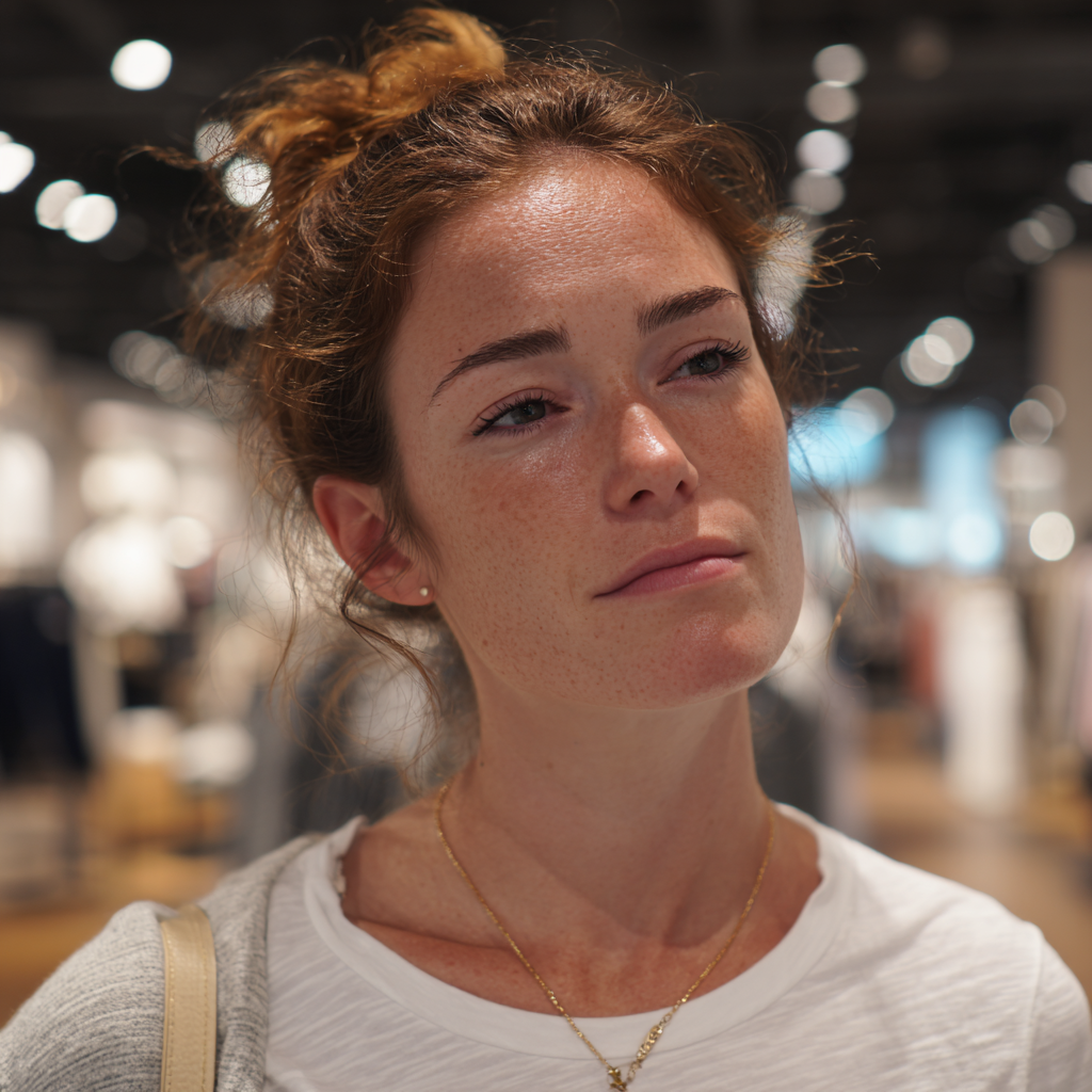 Eine Frau, die ein weißes T-Shirt trägt | Quelle: Midjourney