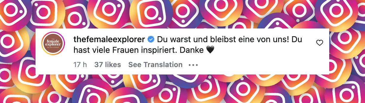 Kommentar auf Instagram | Quelle: Instagram