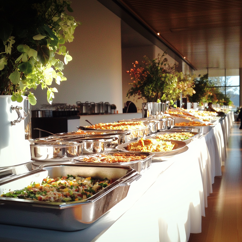 Ein Hochzeitsbuffet | Quelle: Midjourney