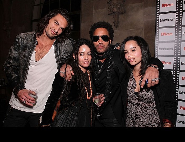 Jason Momoa, Lisa Bonet, Lenny Kravitz and Zoe Kravitz at the Entertainment Weekly's Party at Chateau Marmont on February 25, 2010 in Los Angeles, California I Credit: Getty Images