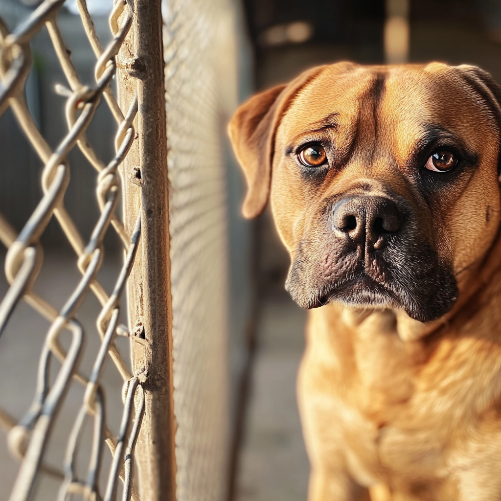 Ein Hund in einem Tierheim | Quelle: Midjourney