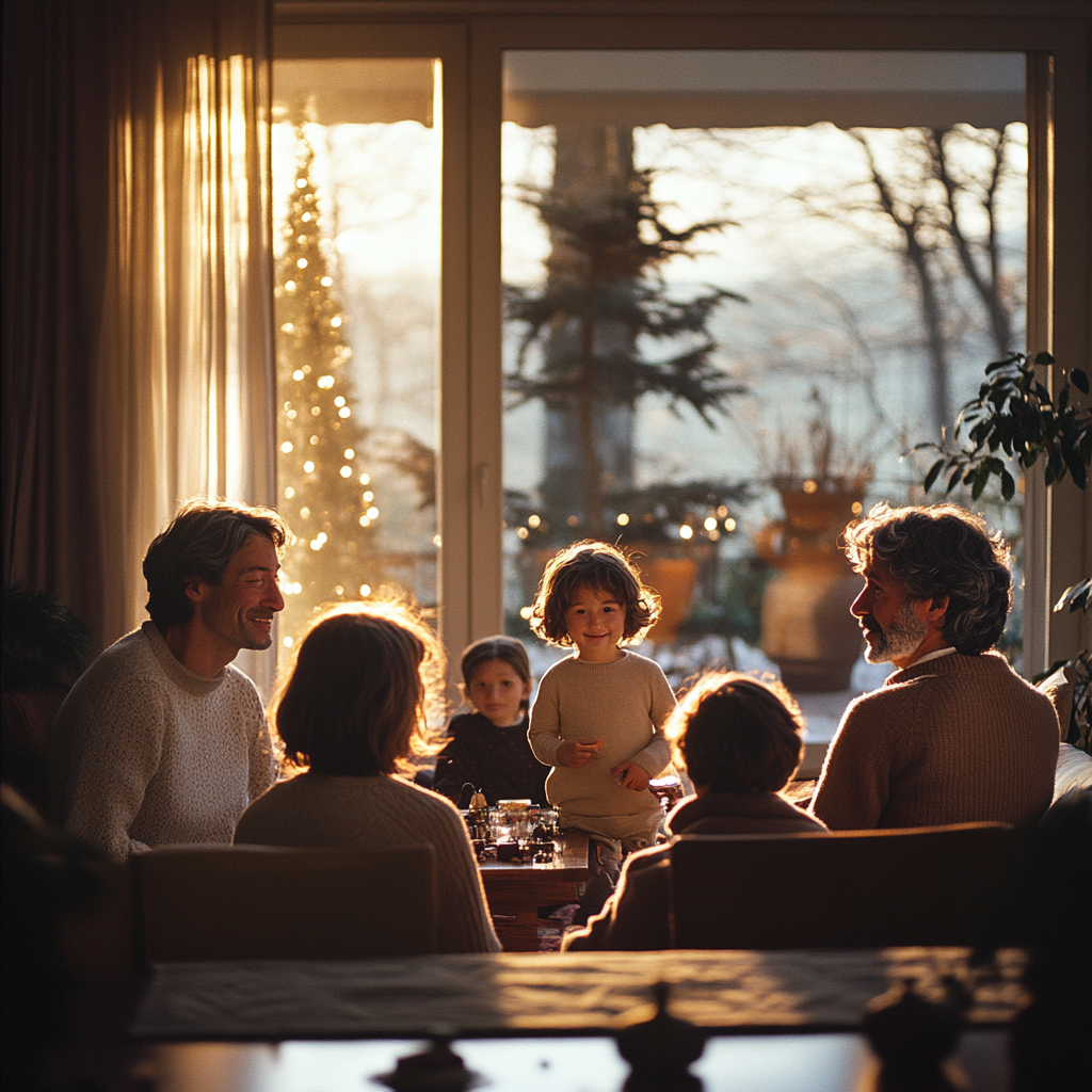 Stewarts glückliche Familie versammelt sich zu Weihnachten | Quelle: Midjourney