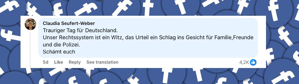 Internetnutzer kommentieren das Urteil | Quelle: facebook.com/share/p/1B2sX2onjK/