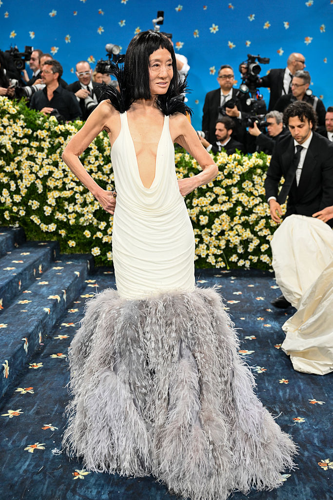 Die amerikanische Modedesignerin Vera Wang bei der Met Gala im Metropolitan Museum of Art am 5. Mai 2025 in New York.