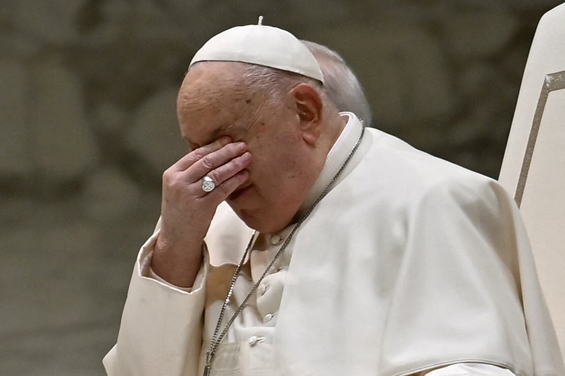 Papst Franziskus während seiner wöchentlichen Generalaudienz in der Paul-VI-Halle. | Quelle: Getty Images