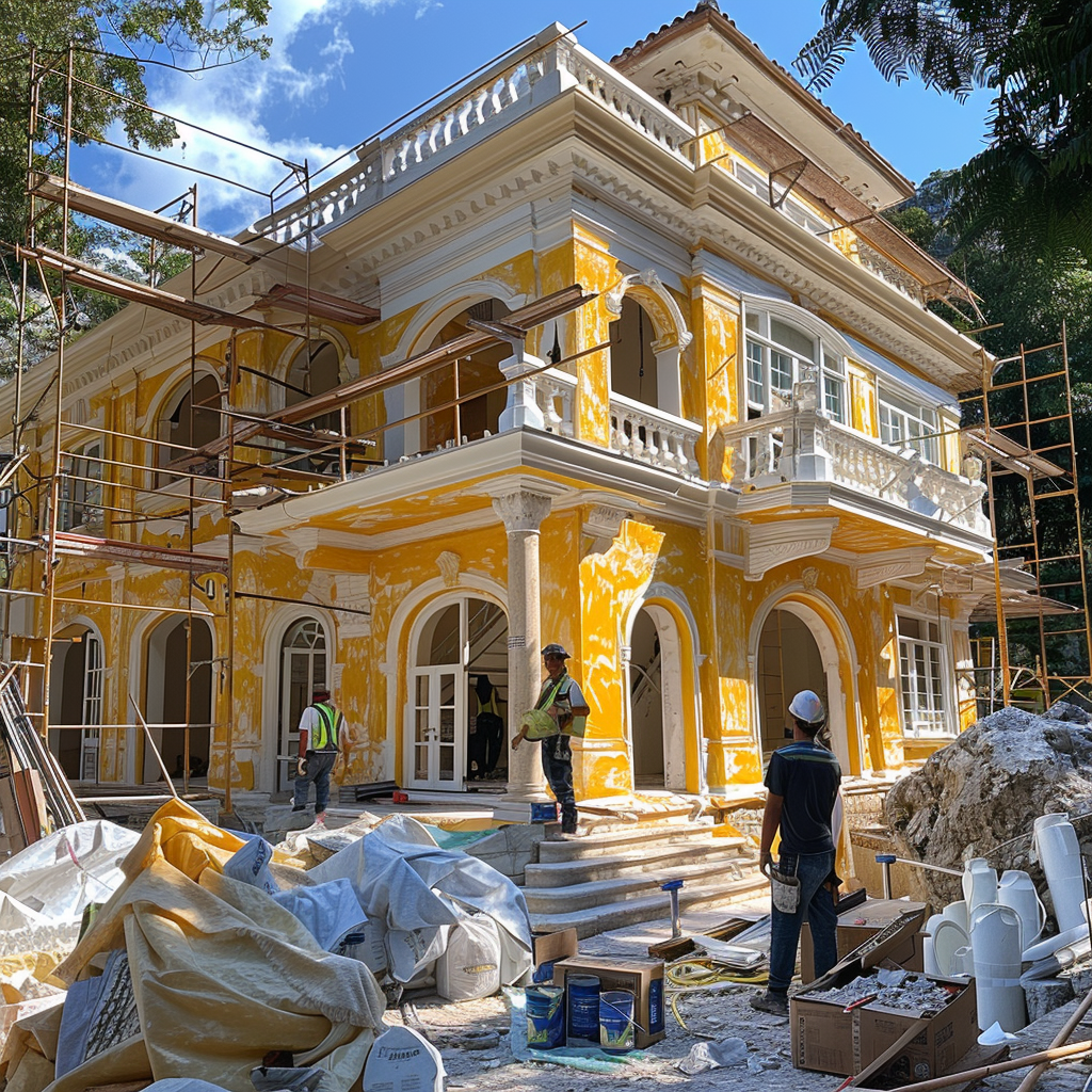 Koloniales Haus wird renoviert | Quelle: Midjourney