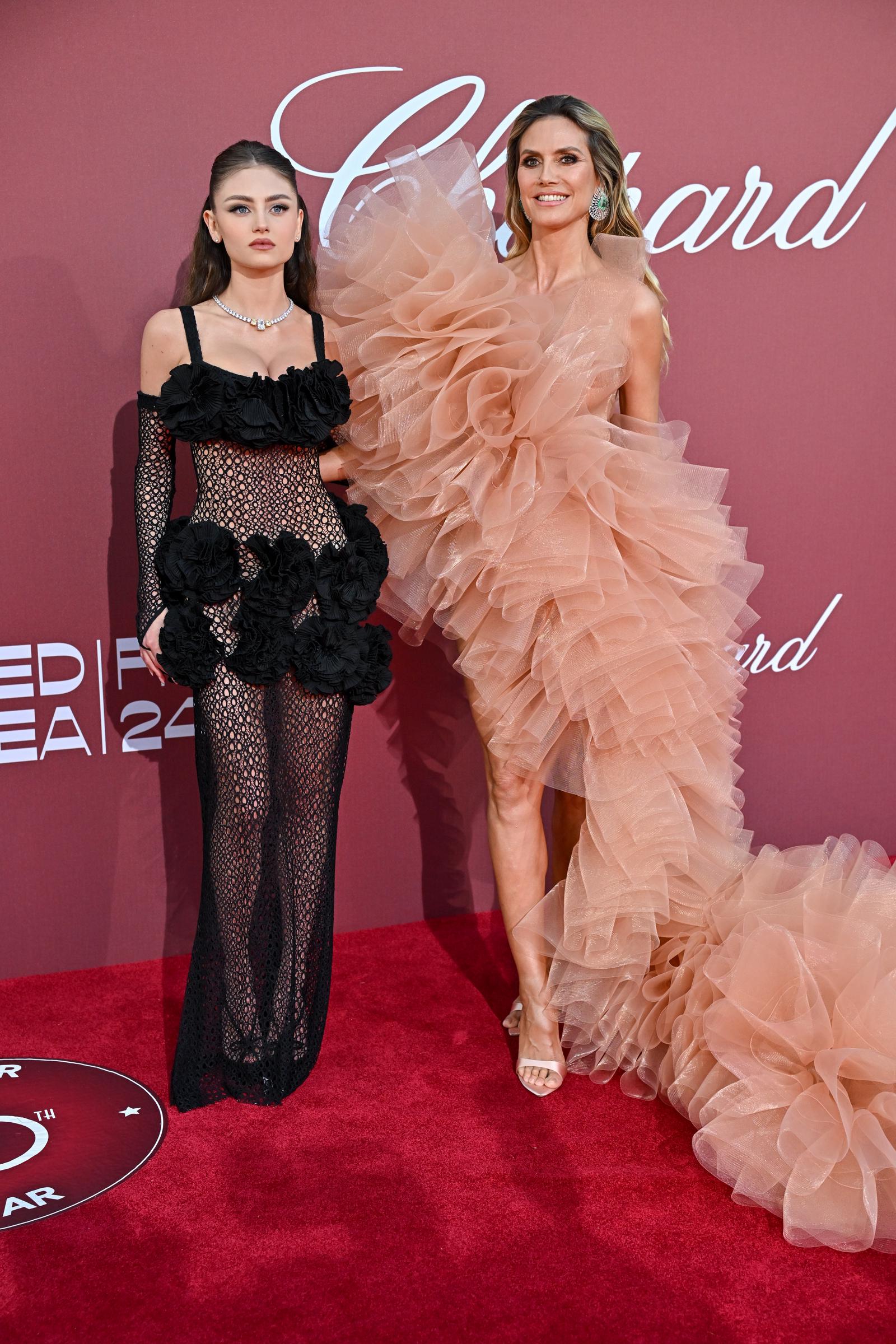 Leni Klum und Heidi Klum bei der amfAR Cannes Gala in Frankreich im Jahr 2024 | Quelle: Getty Images