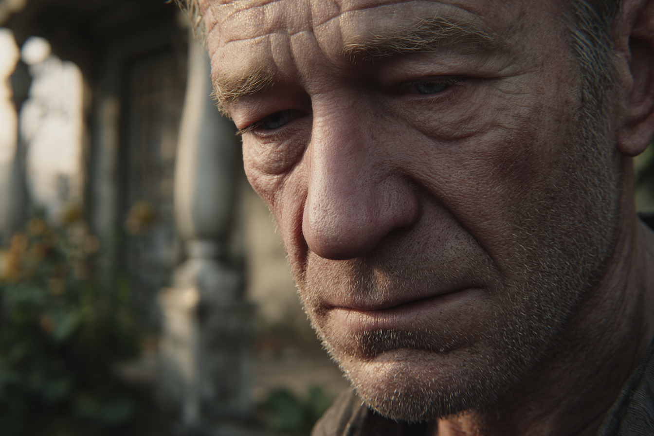 Ein Mann schaut nach unten | Quelle: Midjourney