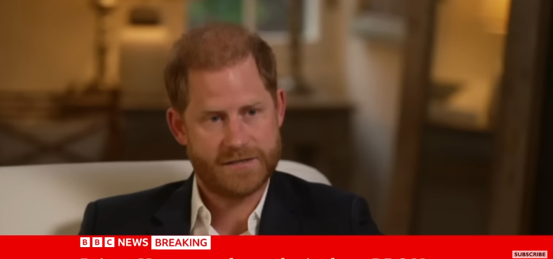 Ein Screenshot von Prinz Harry während seines jüngsten Interviews mit der BBC aus einem Video vom 2. Mai 2025. | Quelle: YouTube/BBC News