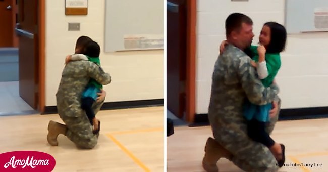Ein Soldat umarmt seine Tochter, als er nach Hause zurückkehrte. Aber eine solche Überraschung hat er mit Sicherheit nicht erwartet 
