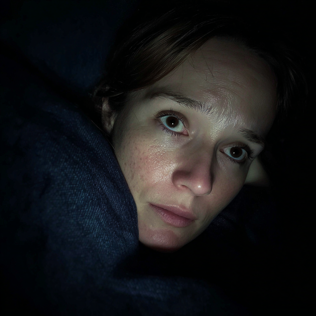 Kobieta owinięta w niebieski koc | Źródło: Midjourney