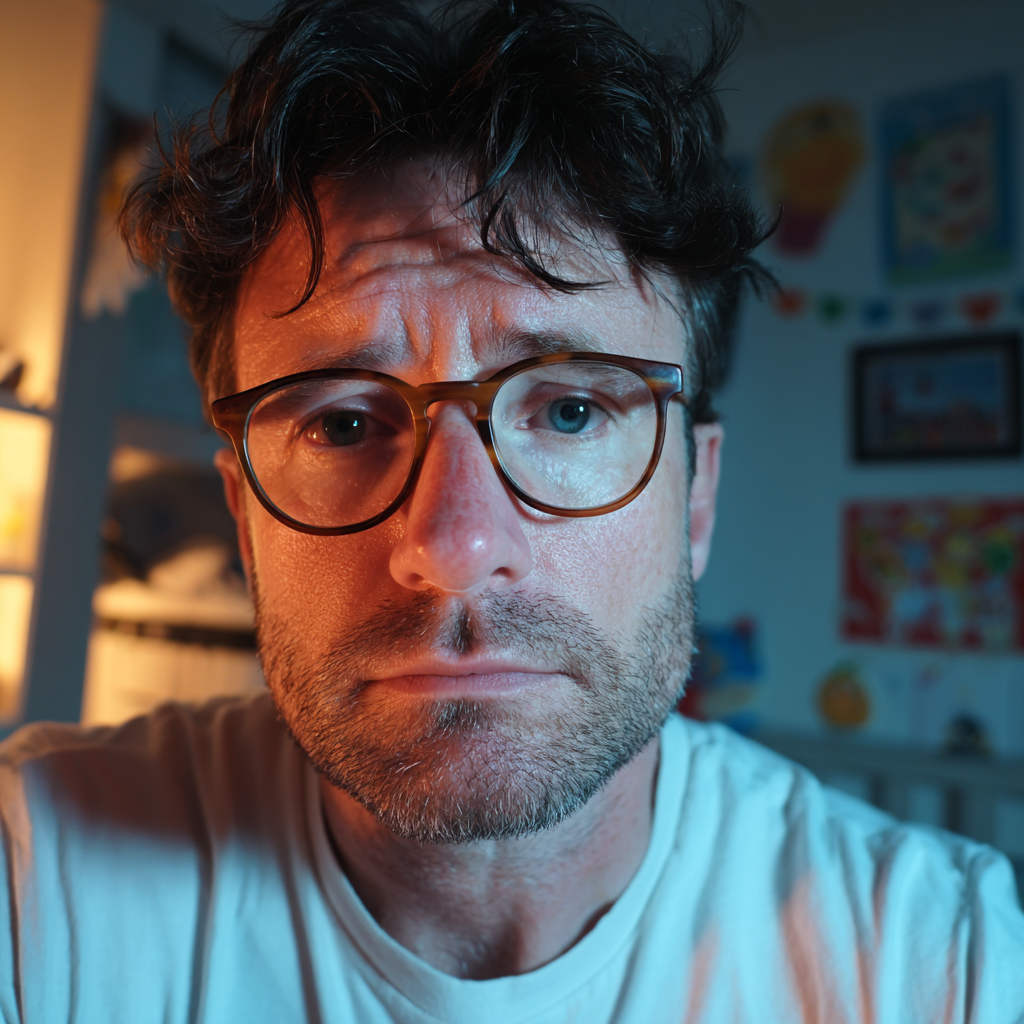 Ein Mann steht im Schlafzimmer seines Sohnes | Quelle: Midjourney