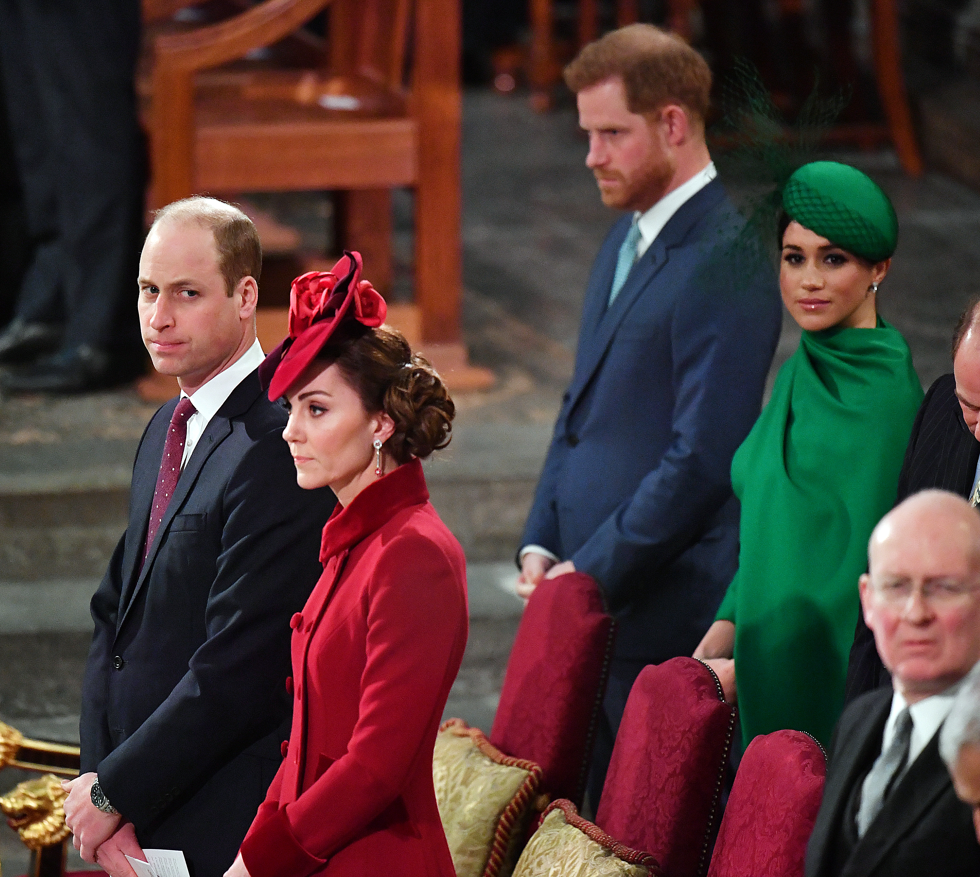 Prinz William, Prinzessin Catherine, Prinz Harry und Meghan Markle während des Commonwealth Day Service 2020 am 9. März 2020 in London, England | Quelle: Getty Images