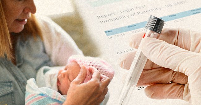 Eine Frau mit einem Baby [links];  Ein DNA-Test [rechts]. | Quelle: Shutterstock