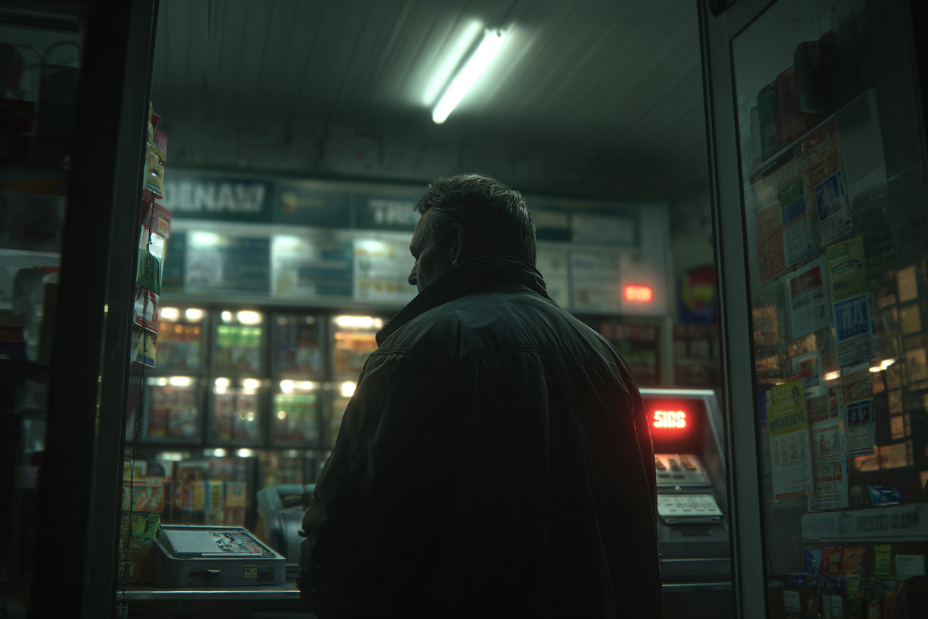 Mężczyzna stojący za ladą | Źródło: Midjourney