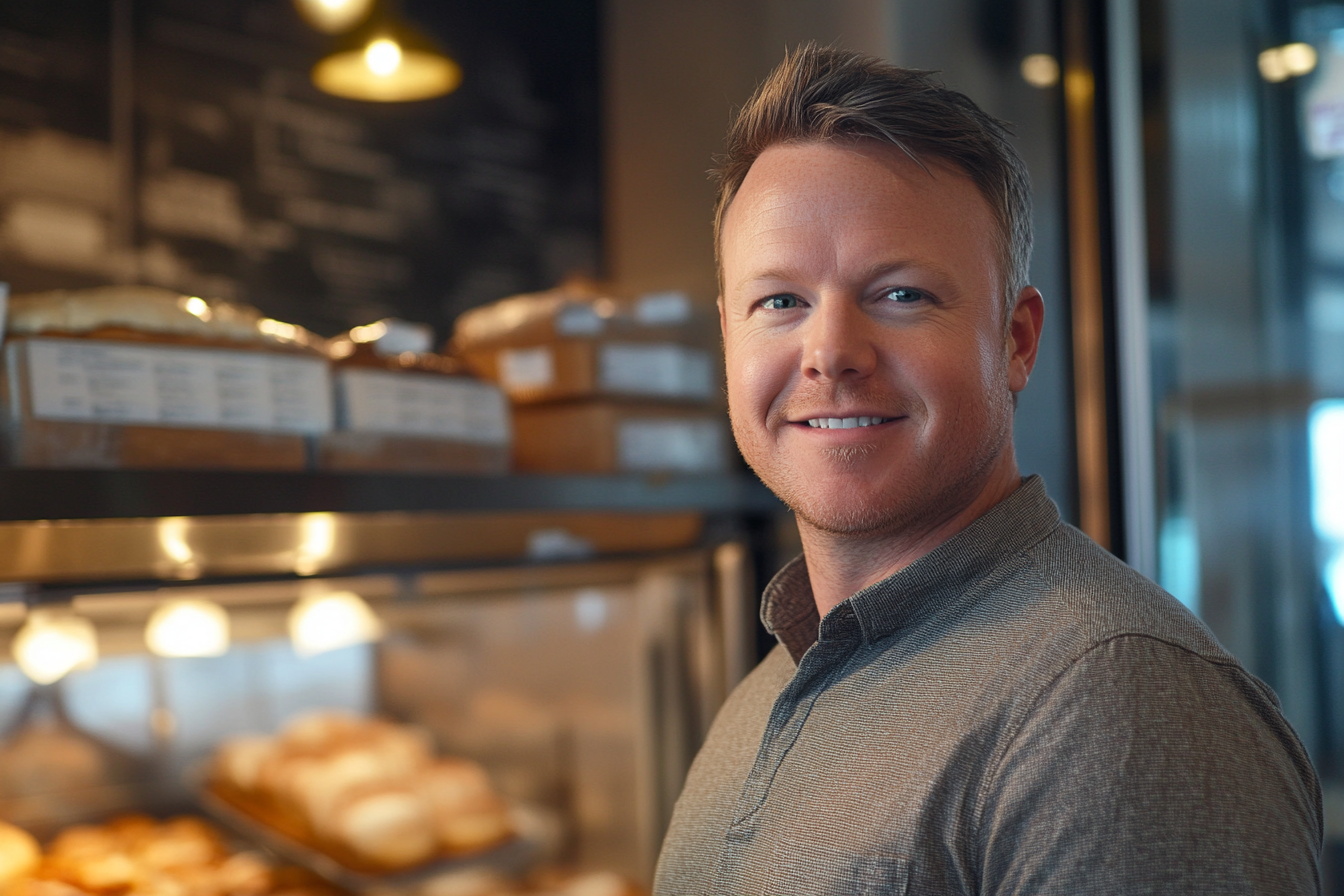 Ein Mann in einer Bäckerei | Quelle: Midjourney