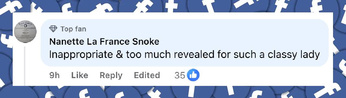 Der Kommentar eines Nutzers zu Halle Berry vom 6. Mai 2025 | Quelle: Facebook/extra