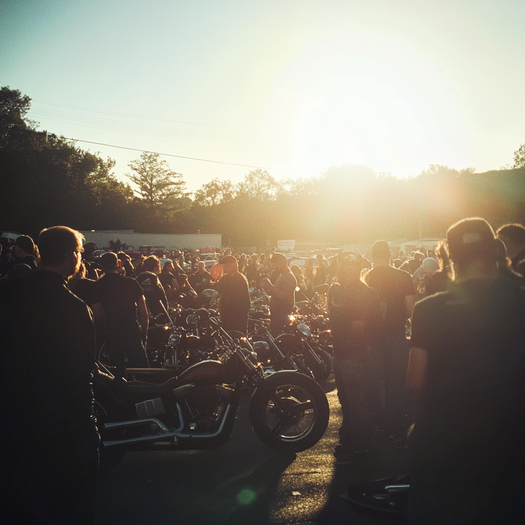 Eine Menschenmenge bei einem Motorradtreffen | Quelle: Midjourney