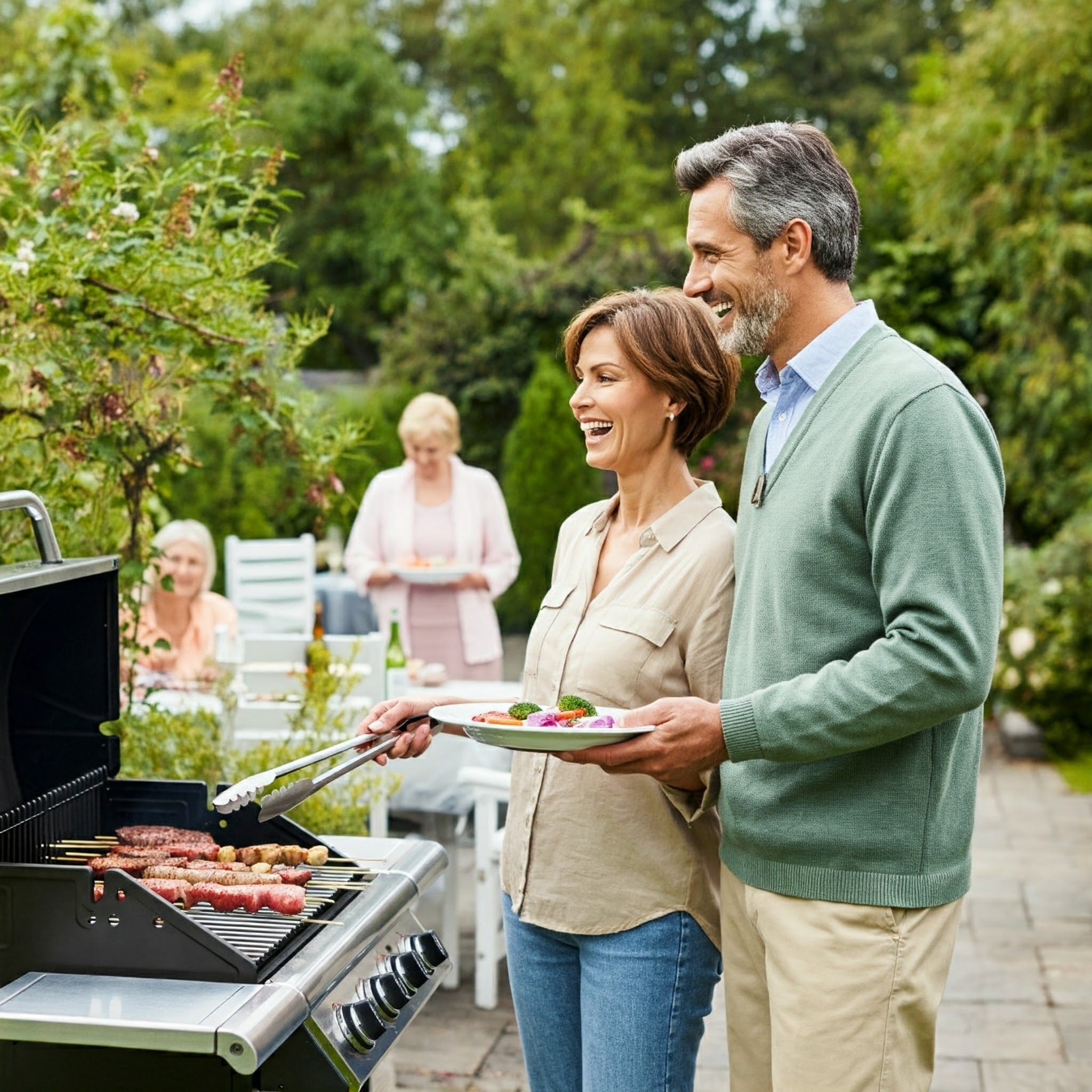 Ein Paar bei einer Grillparty | Quelle: Gemini