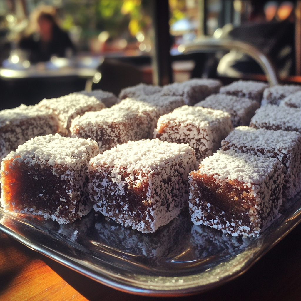 Ein Teller mit Lamingtons | Quelle: Midjourney