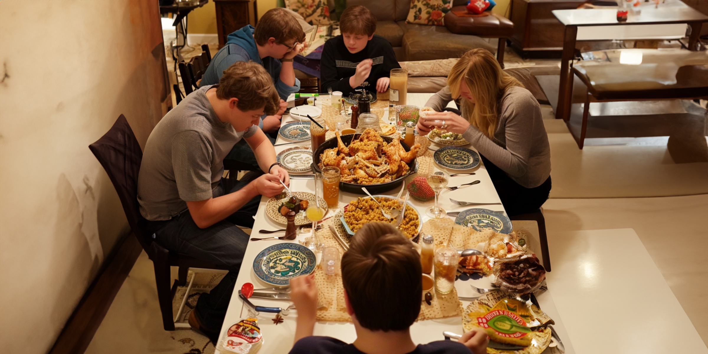 Eine Familie beim gemeinsamen Abendessen | Quelle: Amomama