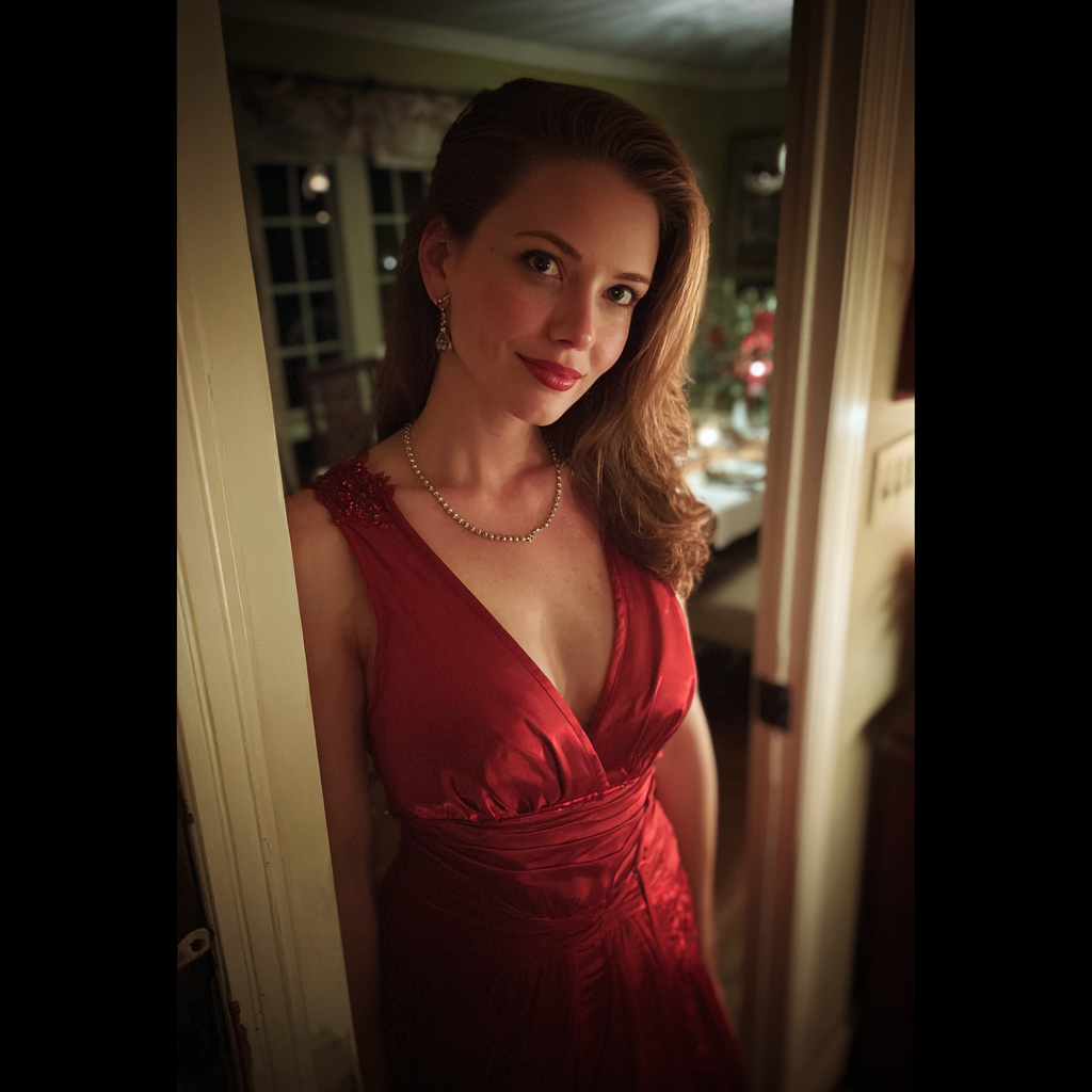 Kobieta stojąca w drzwiach | Źródło: Midjourney