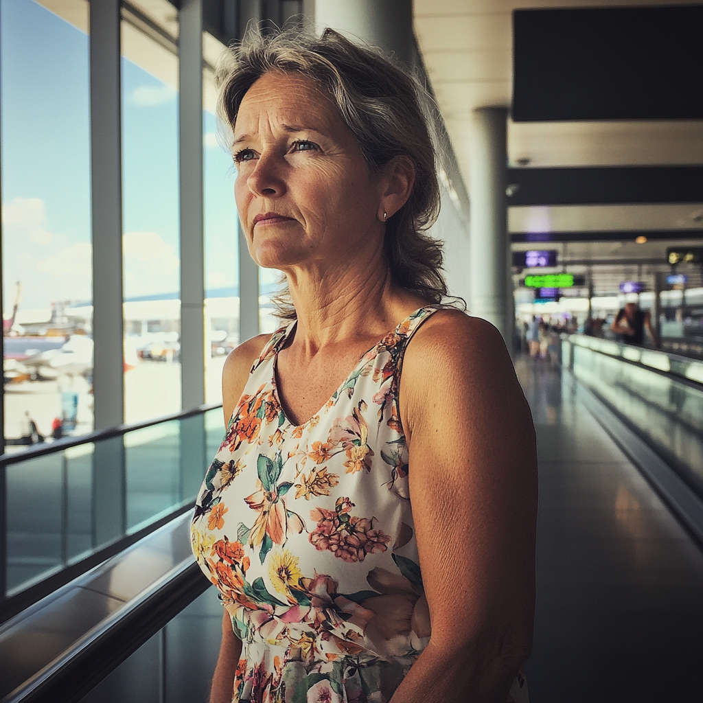 Eine Frau in einem Flughafen | Quelle: Midjourney