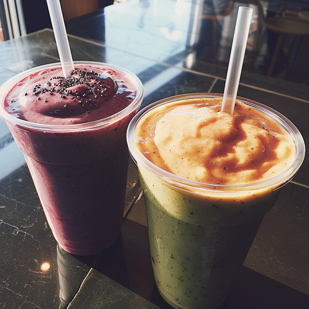 Eine Nahaufnahme von Smoothies | Quelle: Midjourney