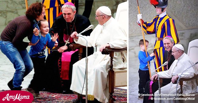 Ein behindertes Kind, das die päpstliche Audienz unterbrach, verliebte alle in sich