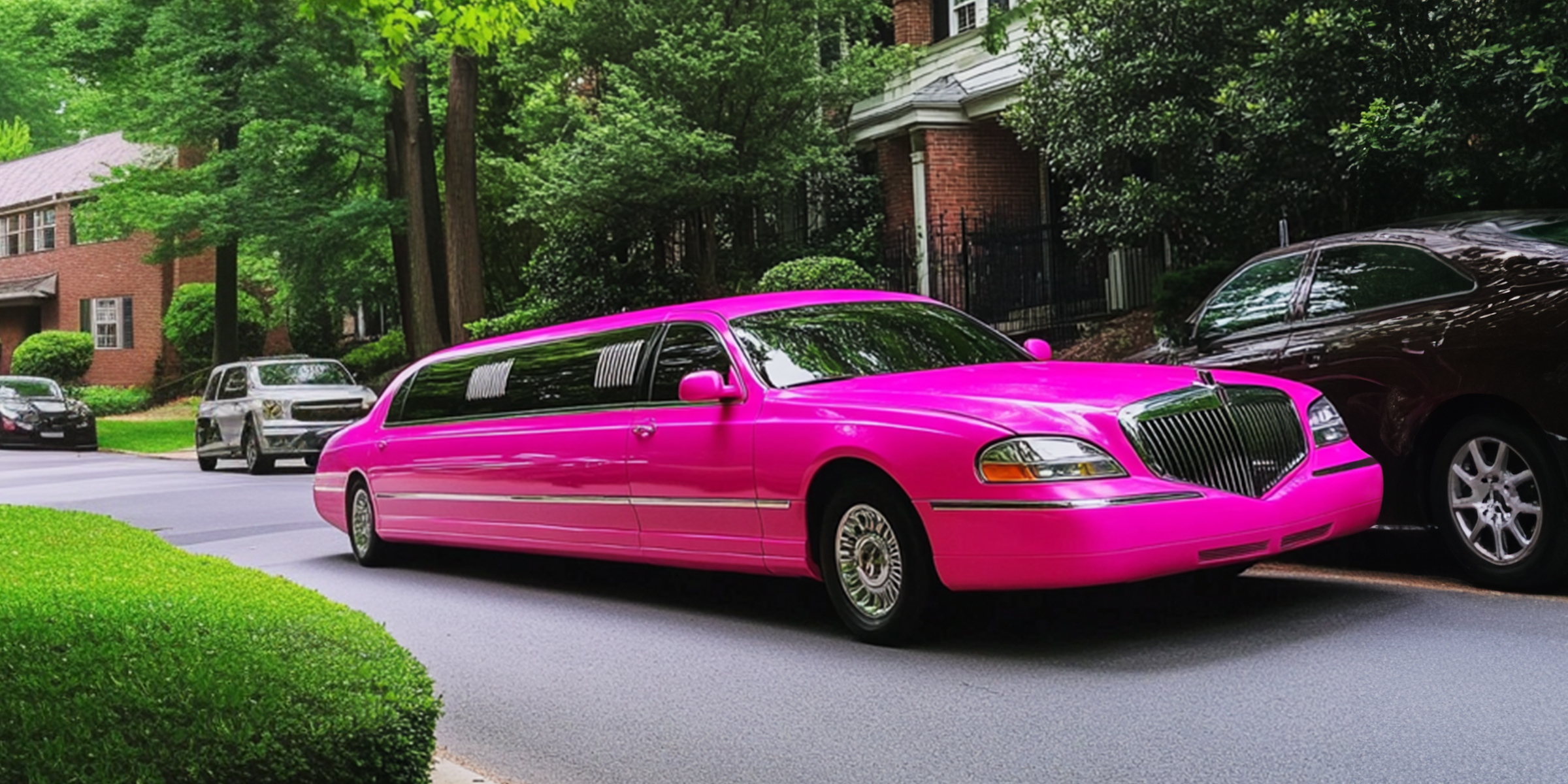 Eine pinke Limousine, die auf der Straße geparkt ist | Quelle: AmoMama