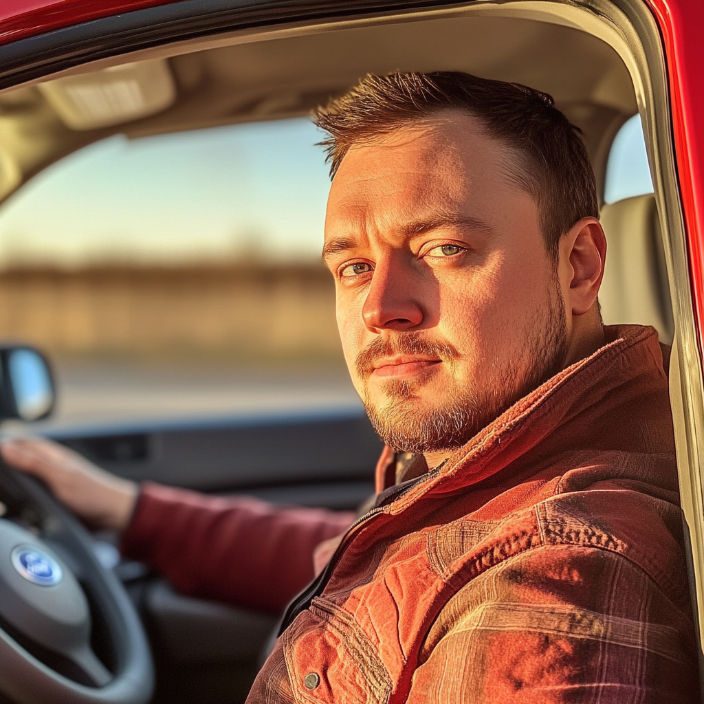 Ein Mann sitzt in seinem LKW | Quelle: Midjourney