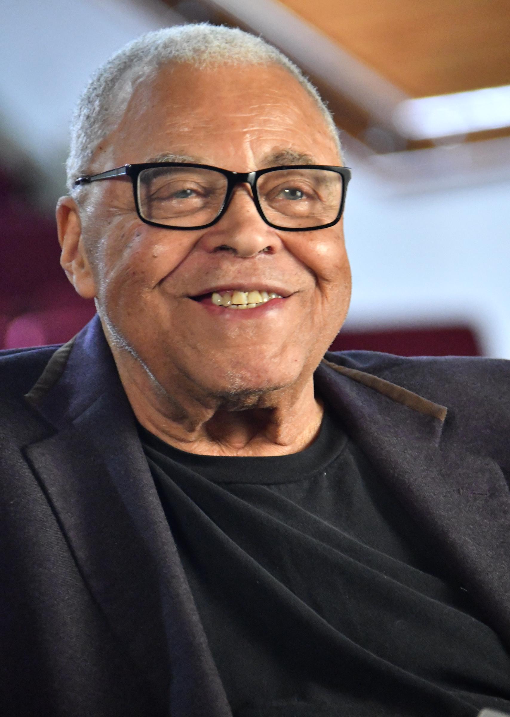 James Earl Jones bei der Aufnahme eines Audiosegments für Disney während eines besonderen Events am 10. Juli 2019 in Pawling, New York. | Quelle: Getty Images