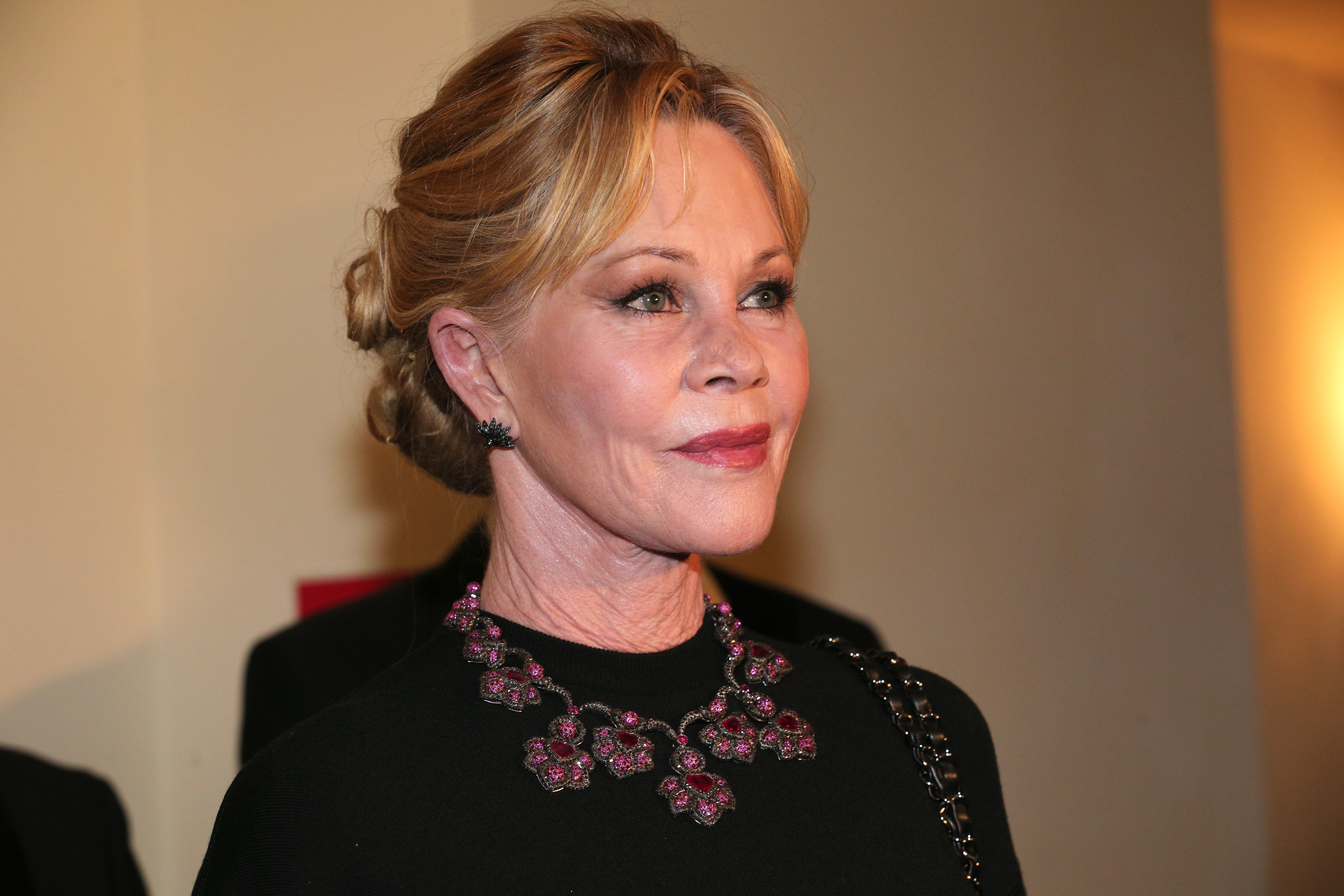 Melanie Griffith während des Empfangs des Wiener Opernballs im Grand Hotel am 8. Februar 2018 in Wien, Österreich. | Quelle: Getty Images