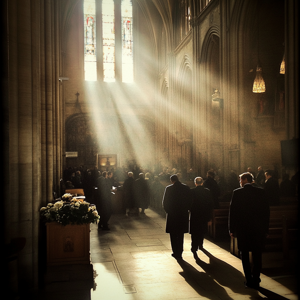 Eine Beerdigung in einer Kathedrale | Quelle: Midjourney