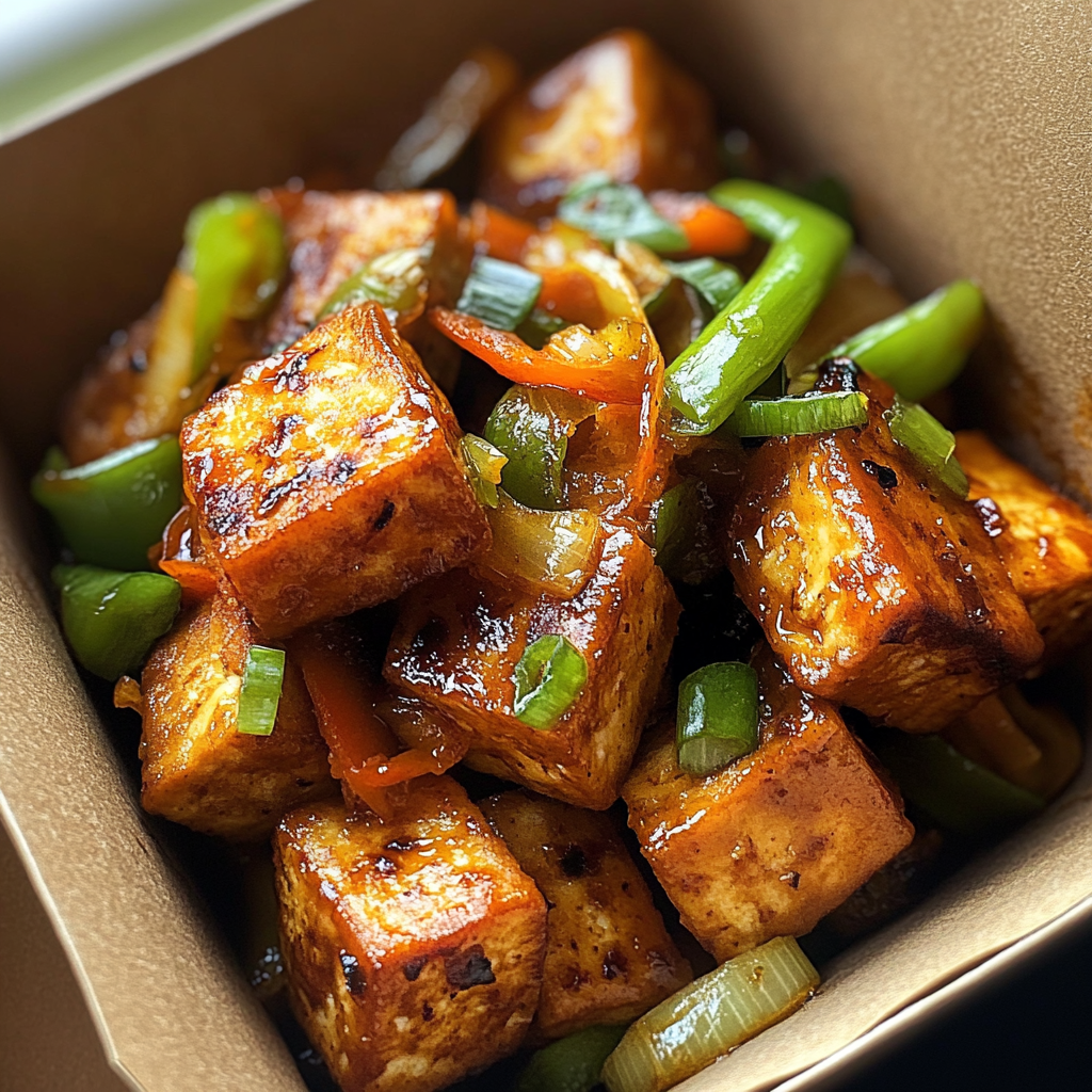 Ein Behälter mit knusprigem Tofu | Quelle: Midjourney