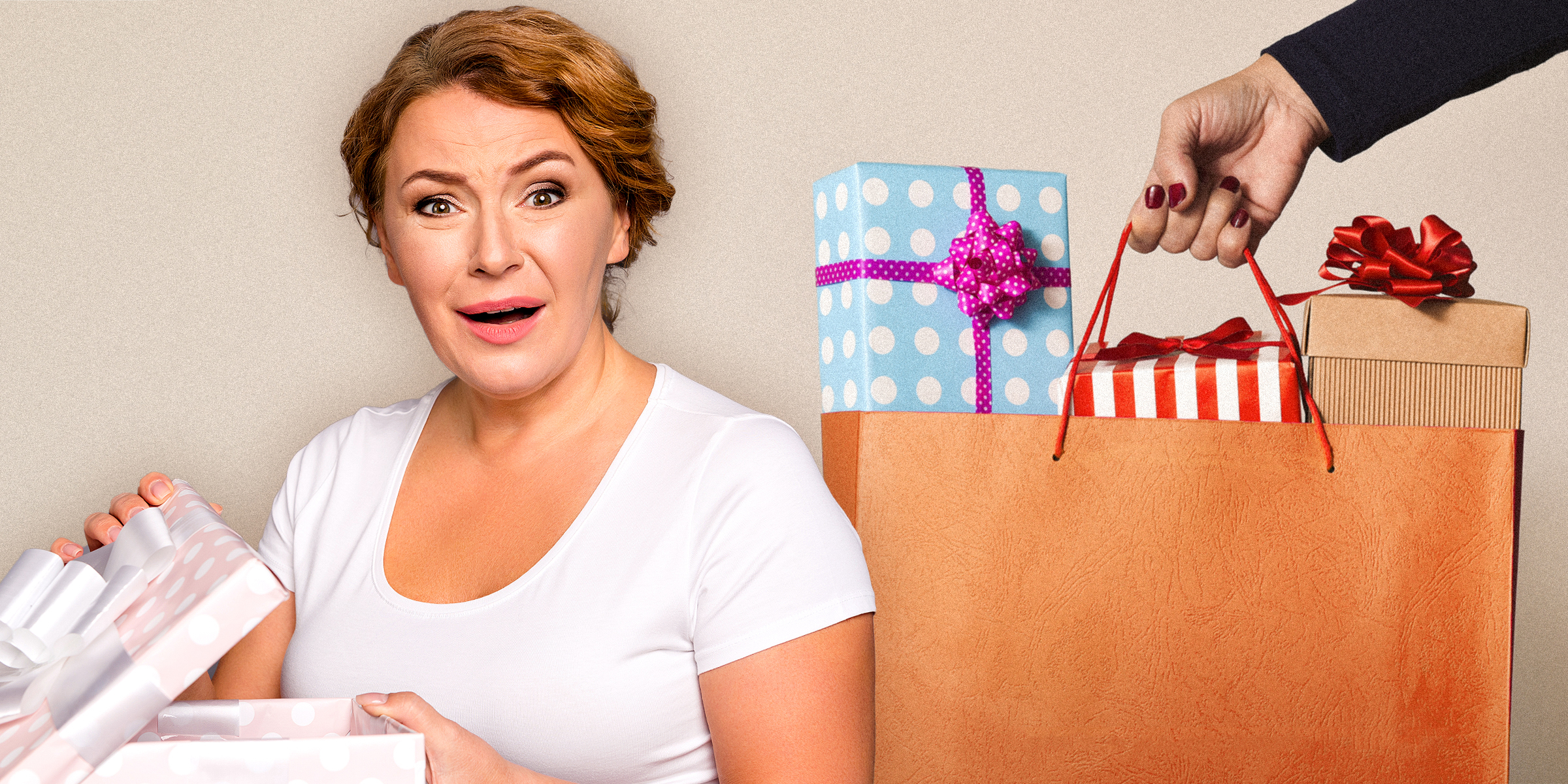 Überraschte Frau beim Öffnen eines Geschenks | Quelle: Shutterstock