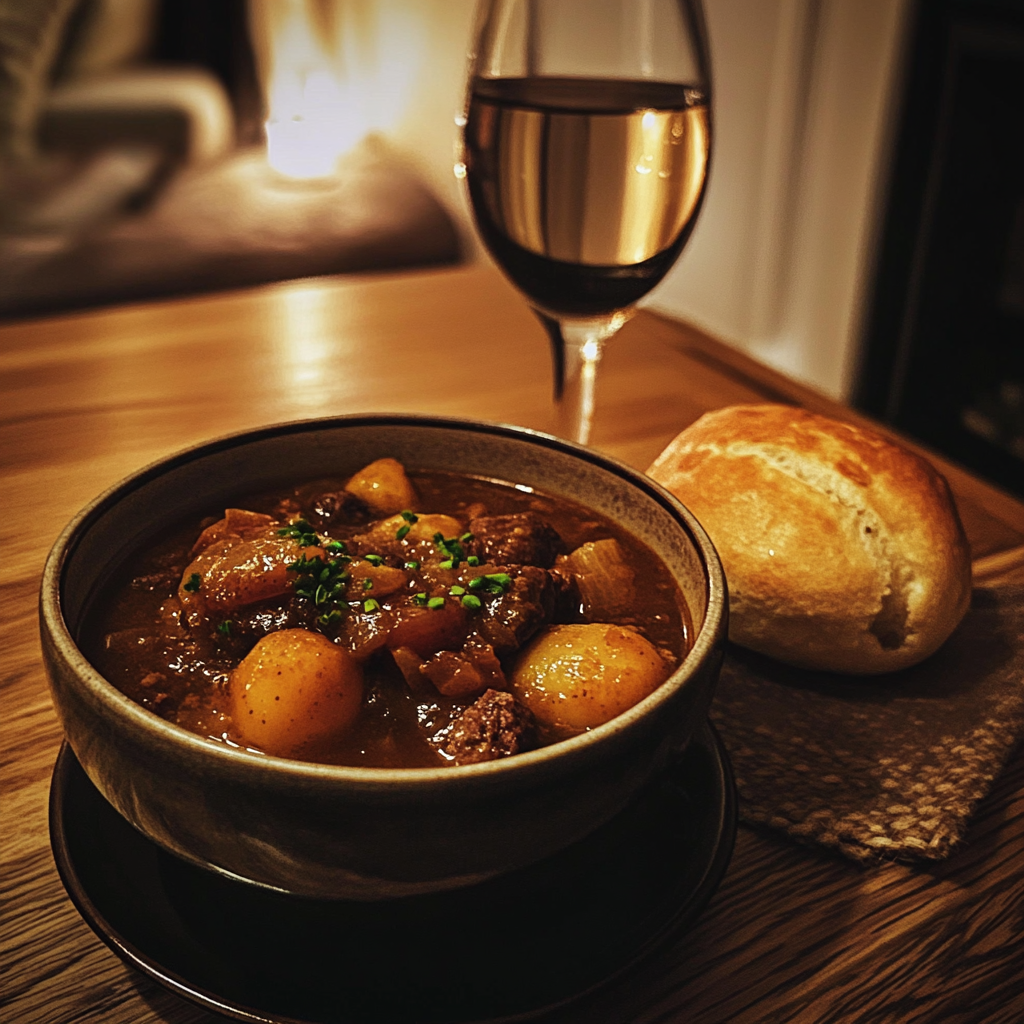 Eine Schüssel mit Essen auf einem Tisch | Quelle: Midjourney