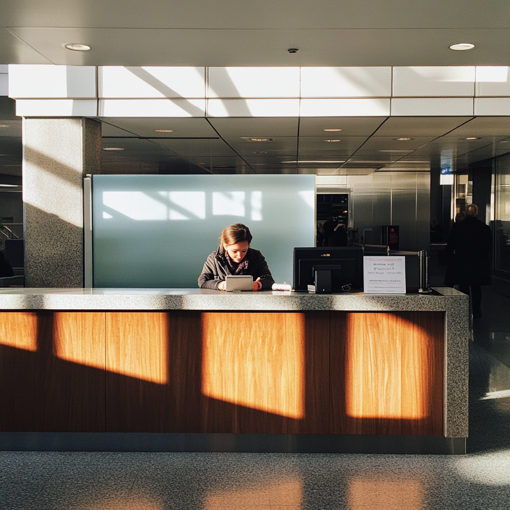 Eine Frau, die an einem Flughafen arbeitet | Quelle: Midjourney