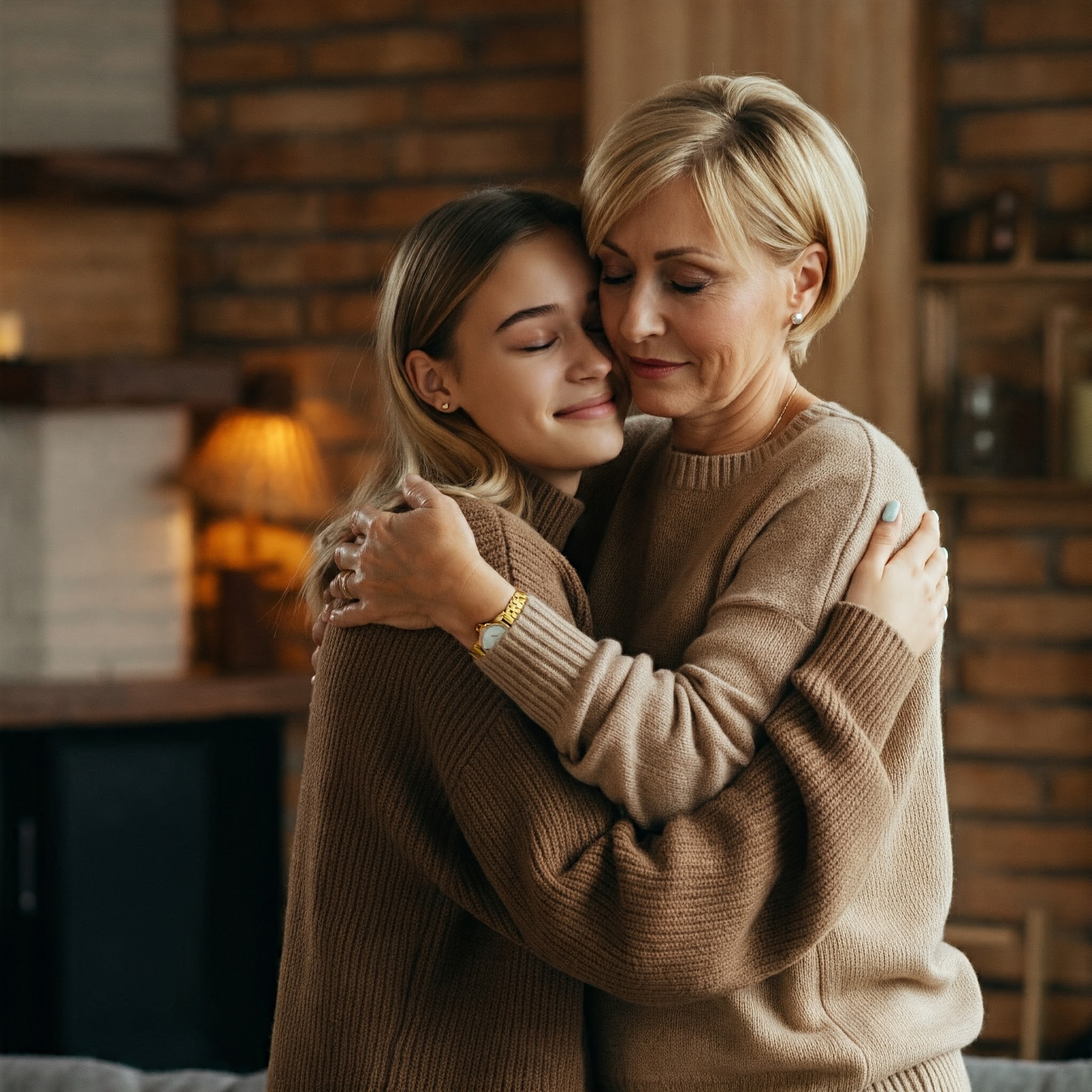 Eine Mutter und ihre Tochter, die sich umarmen | Quelle: Gemini