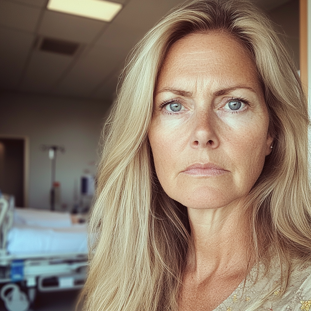 Eine Frau, die in einem Krankenhauszimmer steht | Quelle: Midjourney