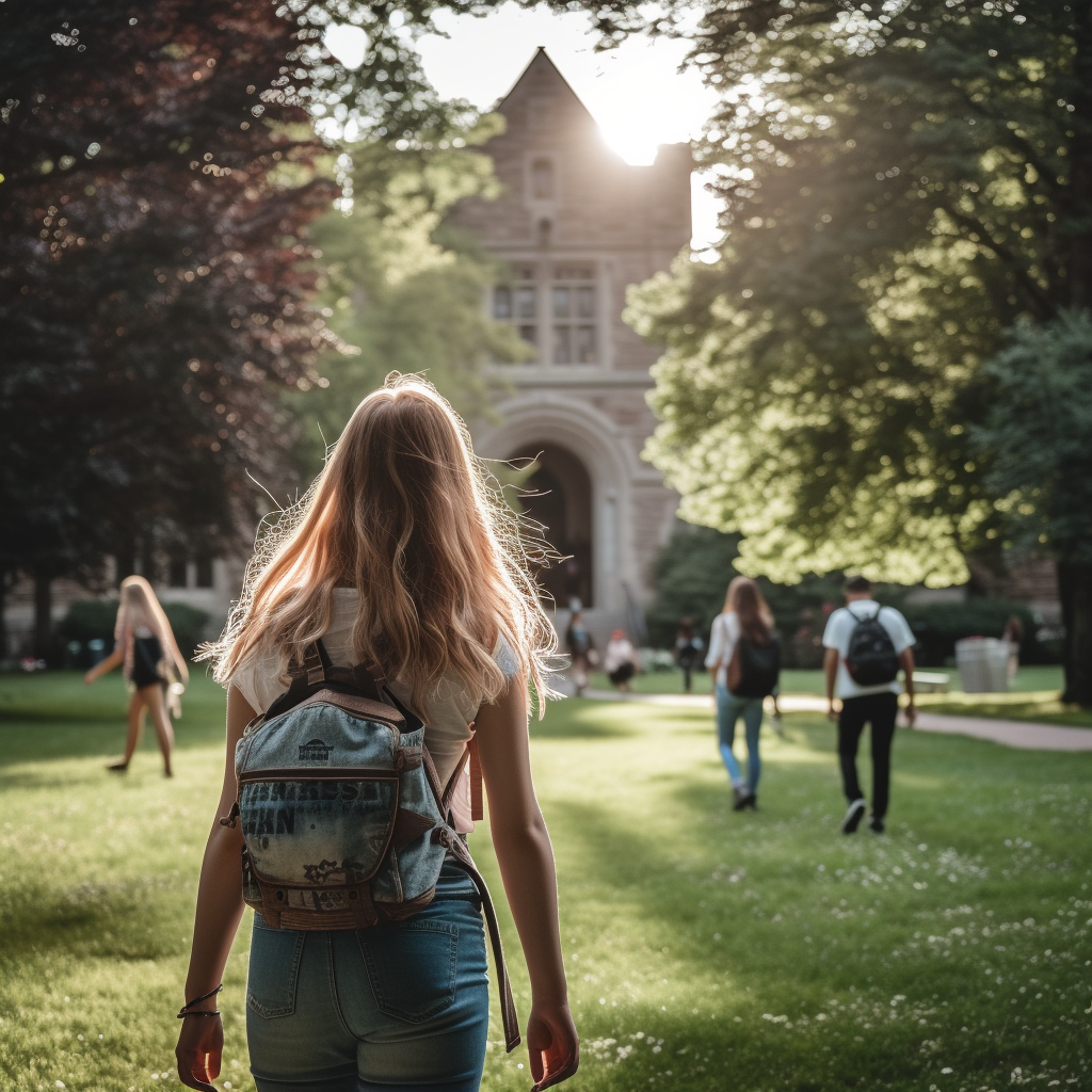 Ein Mädchen im College | Quelle: Midjourney