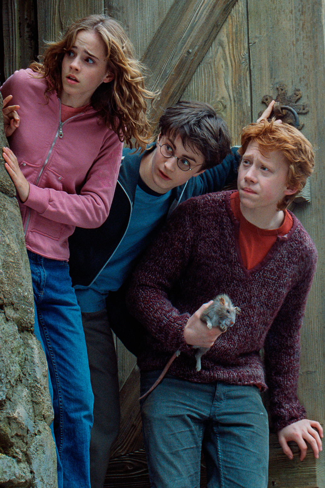 Emma Watson, Daniel Radcliffe und Rupert Grint am Set von