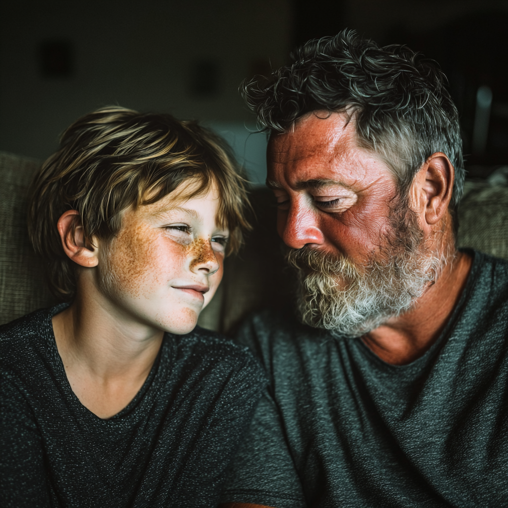 Ein Vater und sein Sohn im Gespräch | Quelle: Midjourney